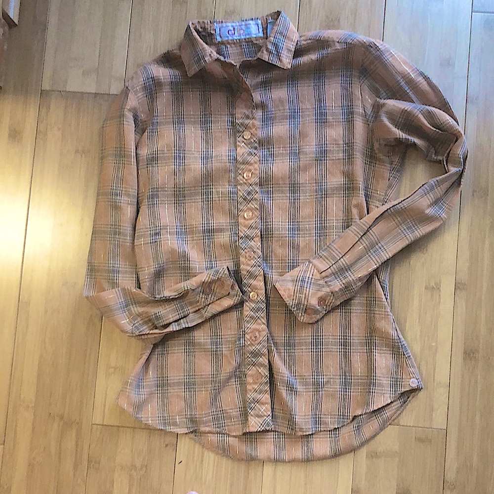 Vintage Plaid Western Shimmery Women’s Button-Down Shirt